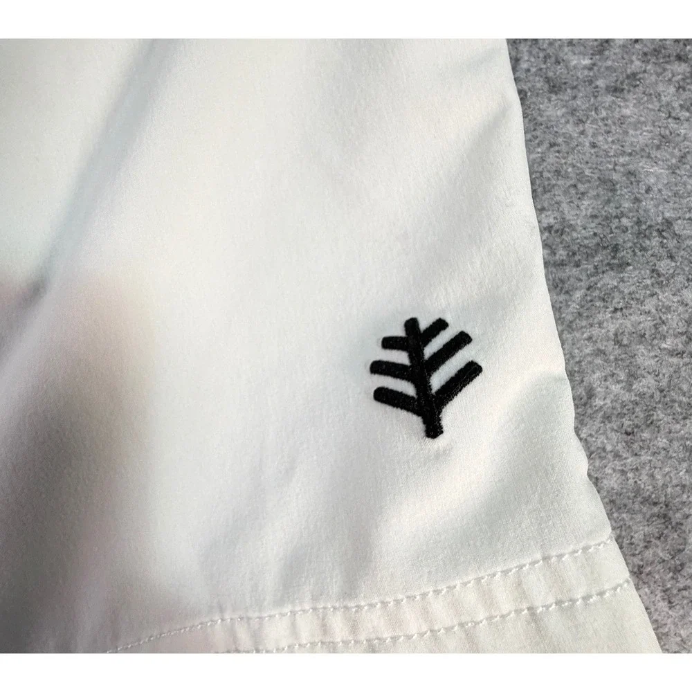 Mens Swim Trunks White UPF 50+ Stripe‎ Elastic Waist Drawstring XXL